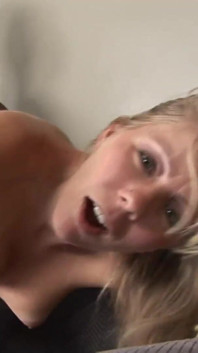 Blonde teen fucked from BBC on the couch