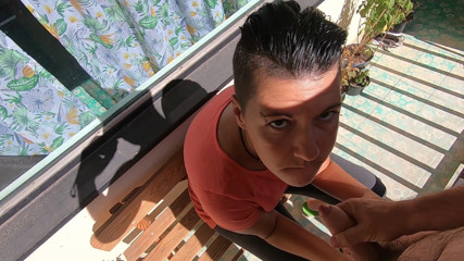 bekycarril: Pompino e ingoio al sole sul balcone