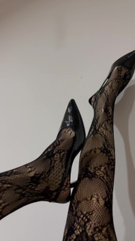 Playing with My Legs in Stocking and Heels