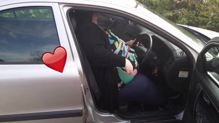 SSBBWLadyBrads: BBW SSBBW walczy o dopasowanie do samochodu + wpadki