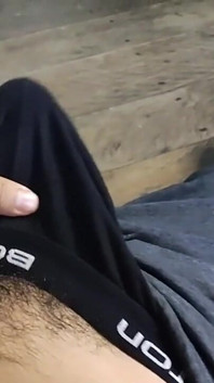 Horny Guy Playing with His Huge Throbbing Bulge in Underwear Ends up Moaning Until Orgasm