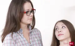FFM XXX - Hard anal fucking with two good-looking girls in an art studio