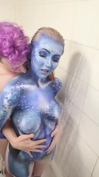 X-men, Mystique Body Paint, enlèvement et baise sous la douche