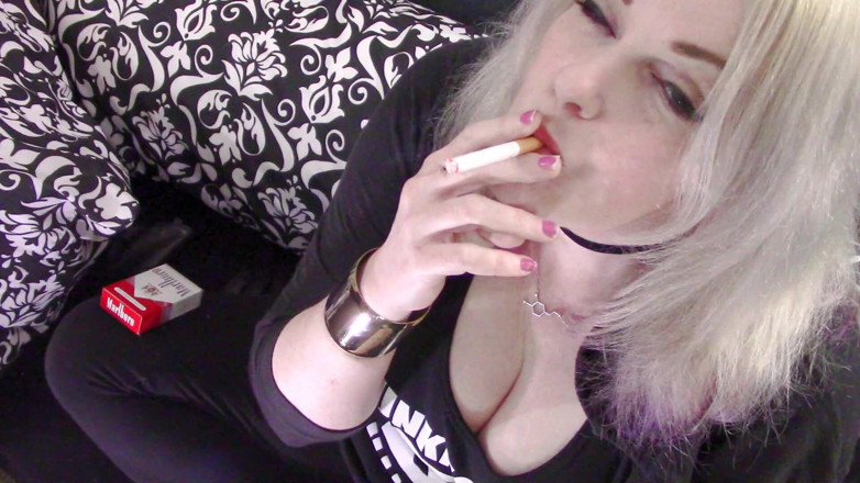 Smoke Temptress Annie Vox - Smoking Fetish: Marlboro red in tank and hoodie