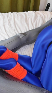 Monika Juicy Blue Zentai Cvičení Fitness