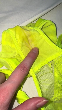 Worn Creamy Panties Inspection, Pissing in Panties in Shower - Small Tits Play