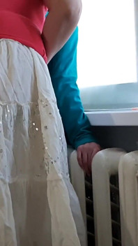 Två lesbiska högskolaflickor fångade av lärare