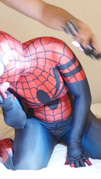 Caroline de Jaie örümcek kız zentai encasement için anal