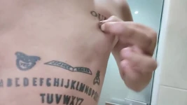 Showing Tattooed Breasts and Pierced Nipples - Squeezing and Touching Breasts - Tits Play