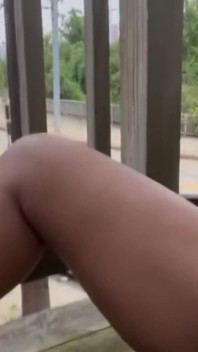 Public Fun Fucking My Pussy on the Balcony Nude Wake to My Car