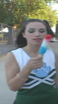 Beaeutiful brunette teen fucks in the ice cream van