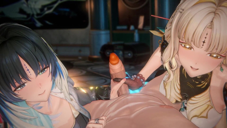 NSFWOtaku: Sallanan dalgalar- yangyang ve suisui ffm seks - 3d hentai animasyonları