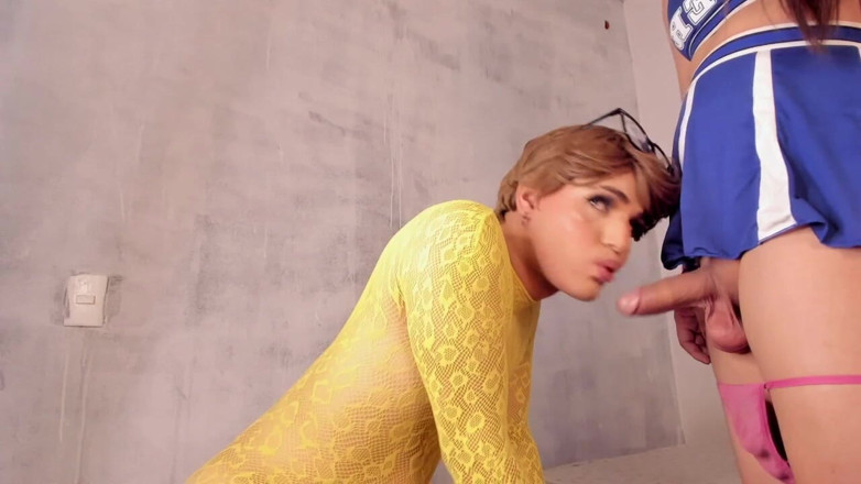 Aline Costa: Latina TS Forces Her Friend Femboy to Suck Her Big...