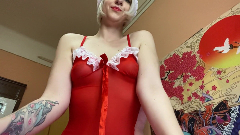 Cuteblonde666: สาวซานตาขนหีดกยาวสำหรับคริสต์มาส