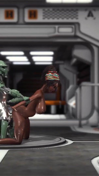 Sexo no exoplaneta! Sci-fi androide fode duro uma garota negra gostosa no acampamento base