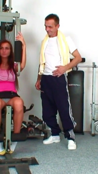 It's hot in the fitness center - Sexy teen with big boobs can be fucked after exercising