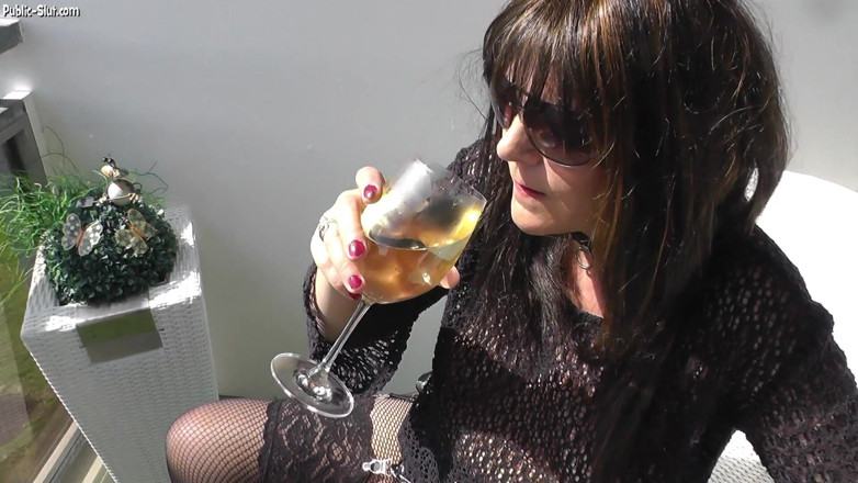 Piss Drinking Wife: Pee Slut for Three Guys at the Holiday Apartment