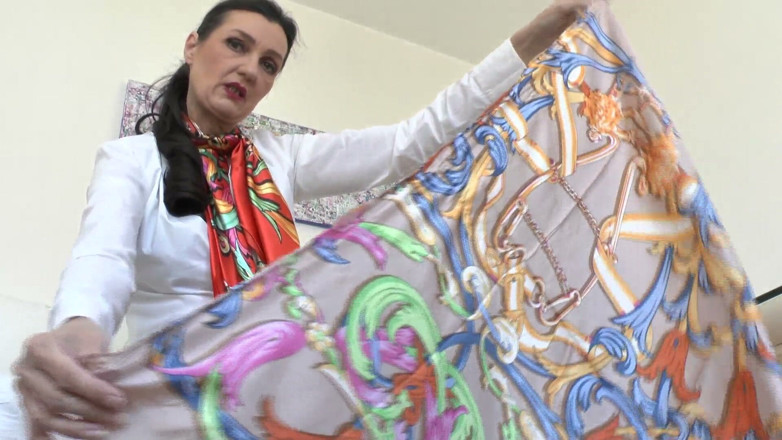 Lady Victoria Valente: Destroying Shiny Satin Scarves! Watch and Cum All Over the...