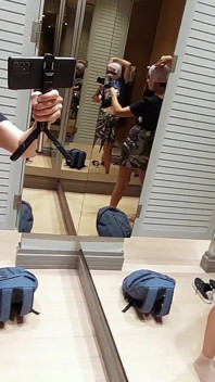 Sexy Brunette in the Locker Room
