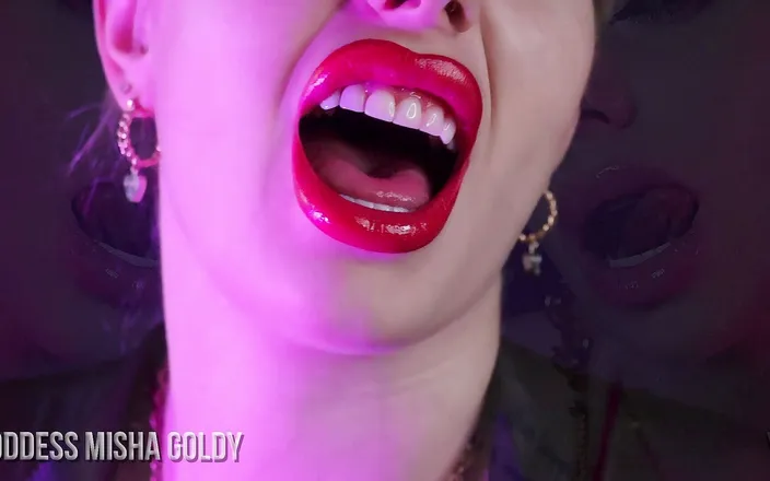 Goddess Misha Goldy: It’s so easy to control you with my lips! Cum...