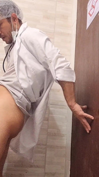 Doctor and Nurse Can't Resist and Have Sex in the Hospital Bathroom During Their Shift