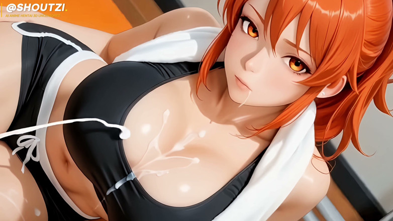Shoutzi Anime Hentai3D Uncensored: Rina the Sweaty Gym Slut Harem Girl Nelson Squat Rack...