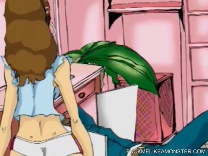 Fuck Me Like a Monster: Hentai Anime berani menghisap dan berkongkek dengan tukang paip