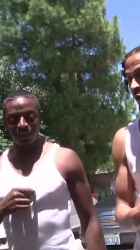 Desperate Housewife Gets Her Pussy Plowed by Two Black Guys in Front of Her Hubby