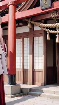 Forbidden Contrast Between Shrine & Bedroom, Wet Secrets Under Red & White Kimono.