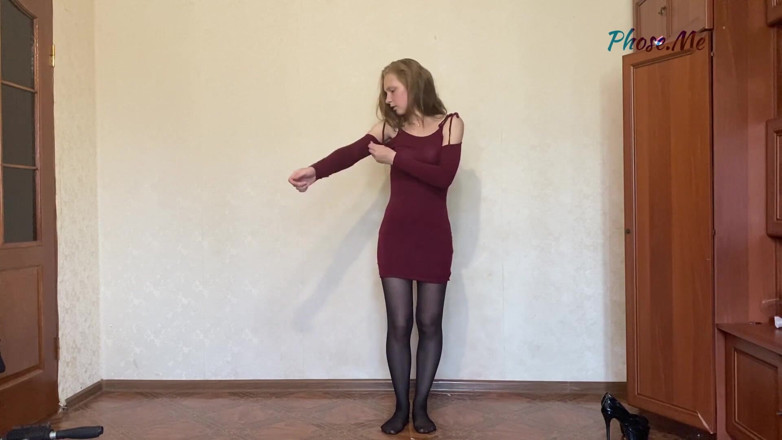 Pantyhose me porn videos: Stacy Modeling Dresses Dalam Pantyhose Hitam
