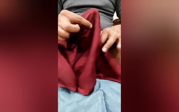 Satin And Silky: 丝质丝质打手枪色情 - 用缎面丝质栗色护士套装摩擦鸡巴头 （84）