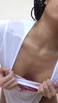 Wet T-shirt Time- Goddess Rosie Reed Wet Tee Tease with Small Tits-1080p HD