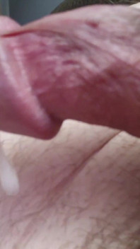 Close up Chubby Bi W Thick Curved Cock Jerking off to Cum Eruption