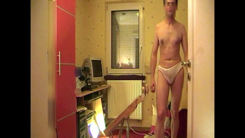 Mark Hannes: Fleshlight Stand Fuck Masturbation with a Big Load of Sperm