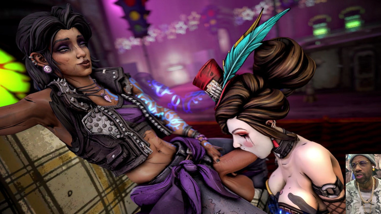 L6RD7BLU3 FUTA: Duas putas caçando lambendo um bbc transgênero de peito grande,...