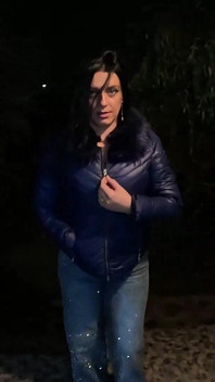 Rainy Night Fetish - Blue Downjacket, Glitter Jeans a Messy Deepthroat 308