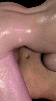 3D Huge Boobs Anime Slut Naked Her Oiled Body Sitting on the Big Dick