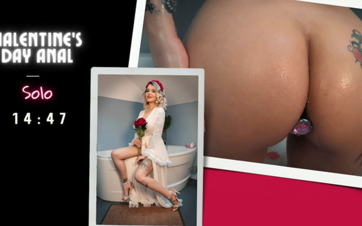 Marlene Moore: 情人节肛交。gfe，洗澡，用假阳具口交，要求射精