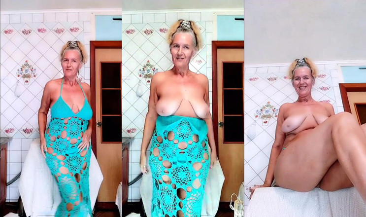 Lukerya: Lustiger striptease einer heißen hausfrau in der küche