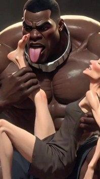 Granny Moaning in Pleasure - Strong Black Man Sucking Her Feet