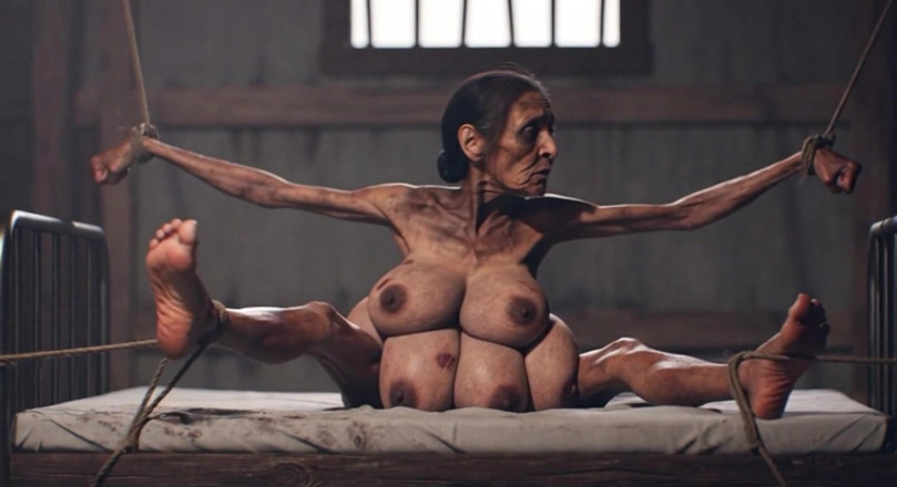 YOUR BEST FANTASY: Old Granny with 6 Breasts in Bondage - Extremely Horny &amp; Cumming Hard (ai)