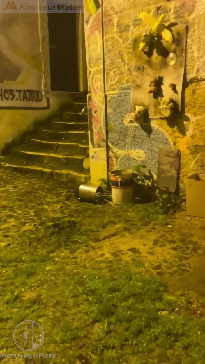 AmateurBoysPissing: Amatérský chlapec přistihne svého kamaráda chcaní na ulici a dotkne...
