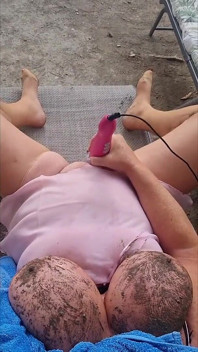 Mud Muddy Tits Outside Pink Babydoll Vibrator Pt2