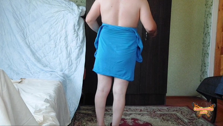 Kitty_Cross: Băiatul se îmbracă în rochia de fată amatoare bbw white crossdresser Femboy...