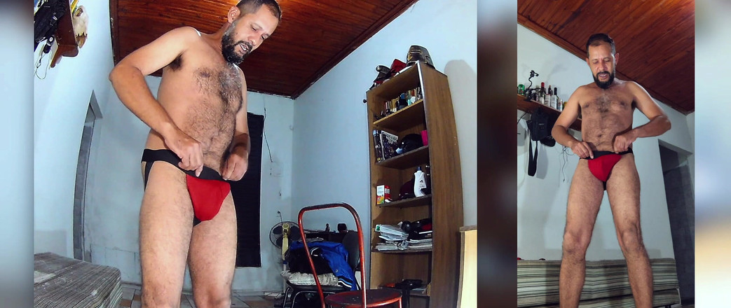 Stink HairyMale: Red Jockstrap - vid 3
