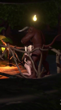 Minotaur fickt harte schöne junge feen im geheimnisvollen zauberwald