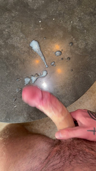 John North Bursts His Huge Load Over His Coffee Table
