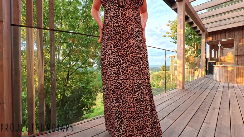 Projectsexdiary: Bujna dama w sukience Leo ma ryzykowny balkon seks na świeżym...
