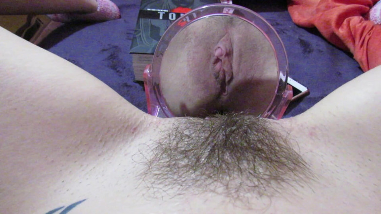Cuteblonde666: Close up big clit pussy play with mirror