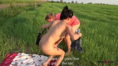 Take Van: Cute babe catching sun outdoors found by horny dude who...